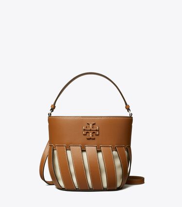 Small McGraw Stripe Die-Cut Bucket Bag
