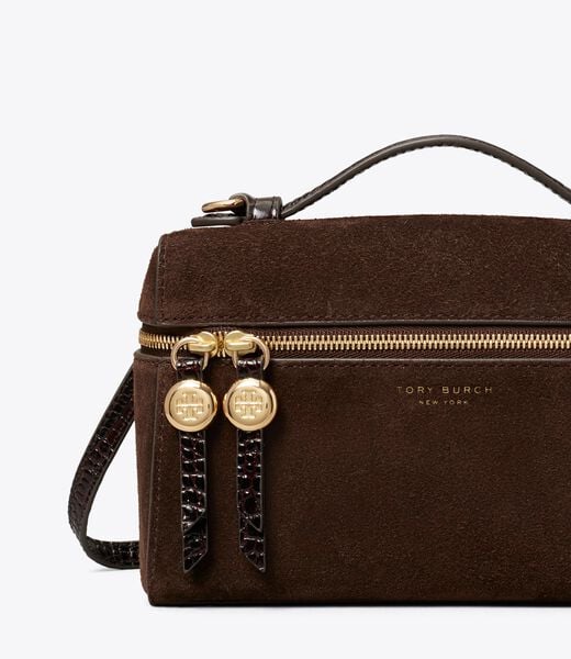 tory burch romy suede slim top handle bag