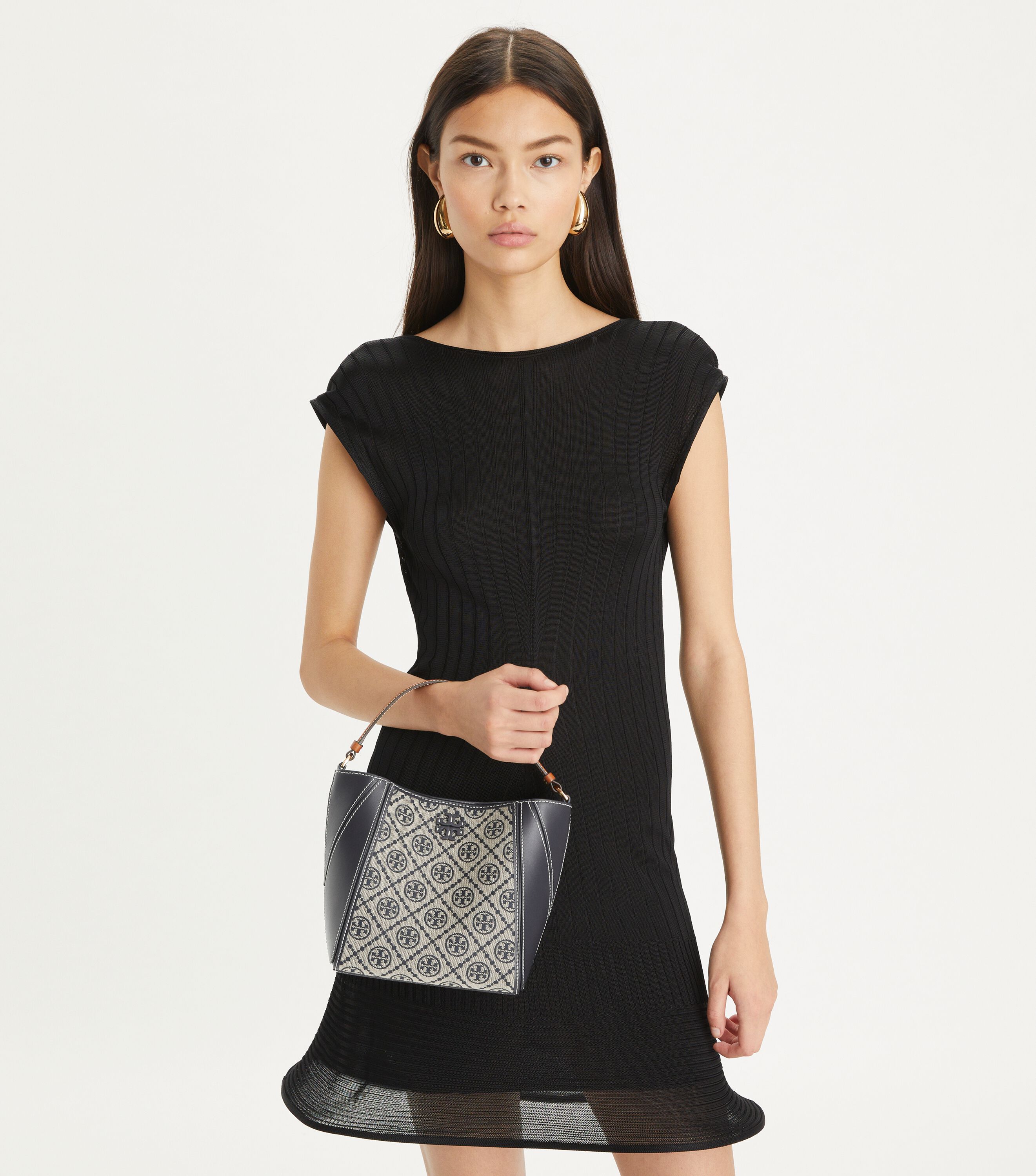 ★Tory Burch★Mcgraw T Monogram Small Bucket Bag Small T Monogram McGraw Bucket Bag, Ivory | Tory Burch KSA