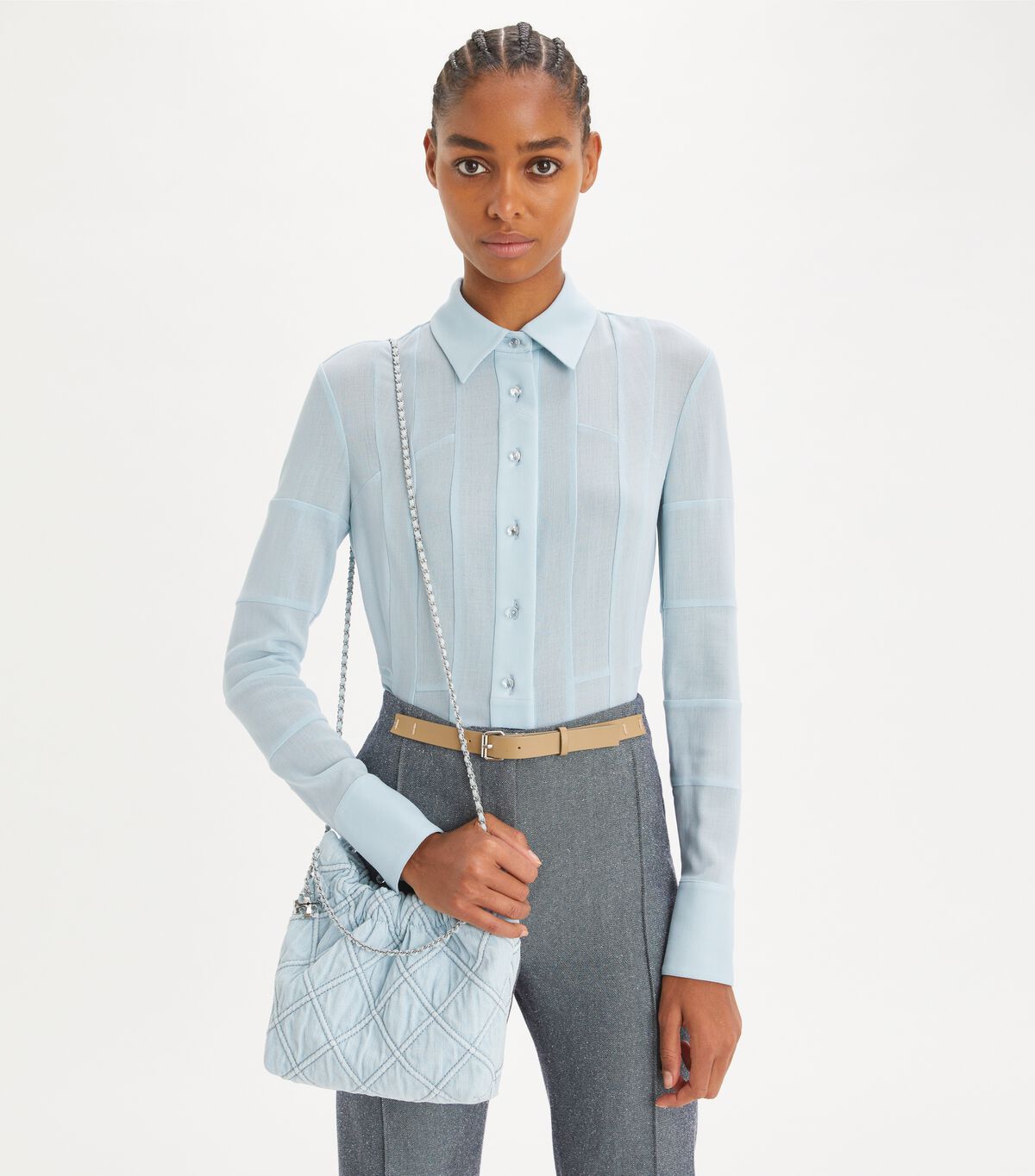 tory burch mini fleming soft denim hobo bag
