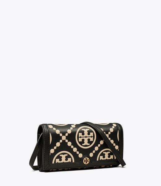 Tory Burch T Monogram Contrast Embossed Small Tote in Natural