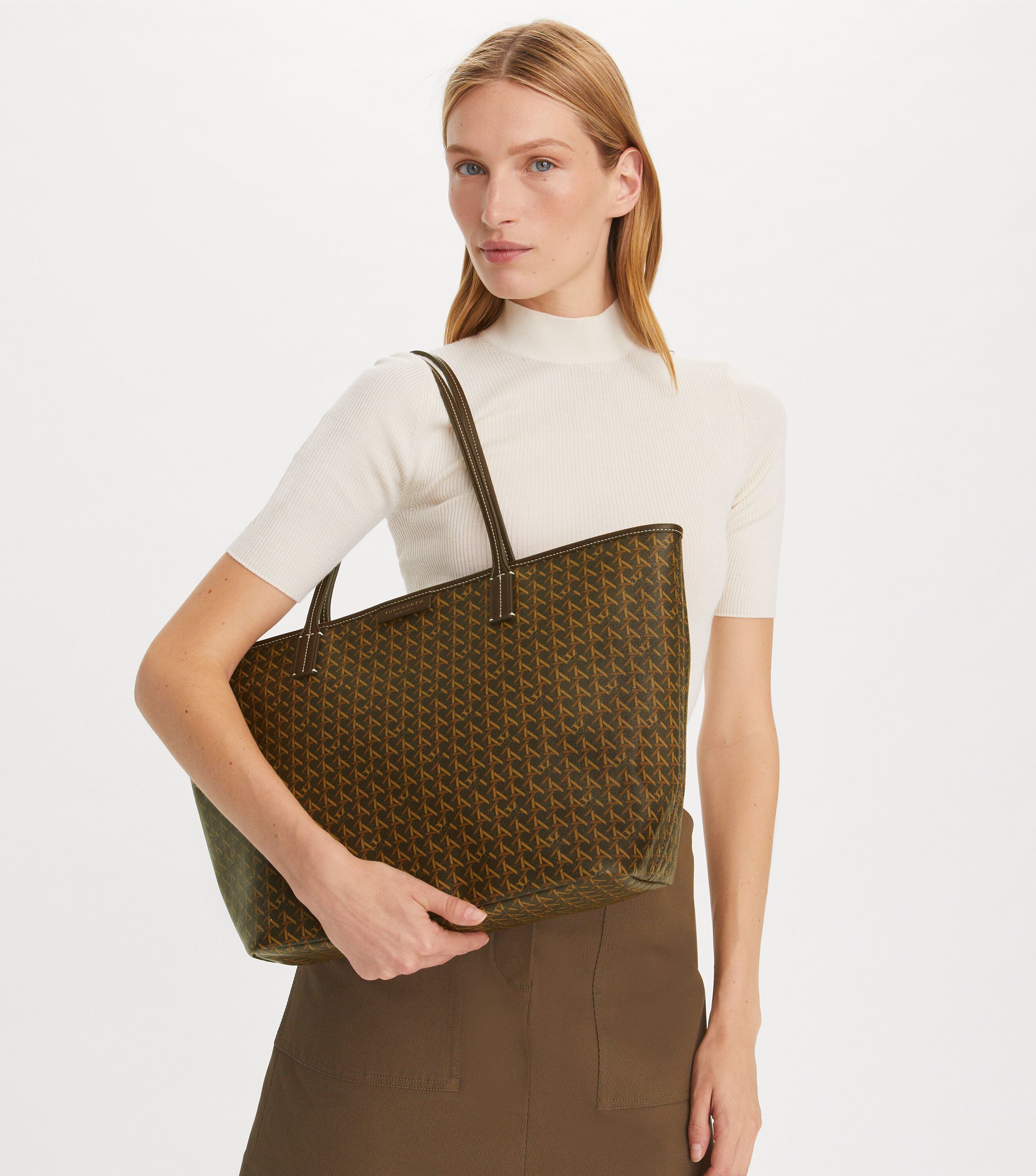Tory burch brown tote bag sale