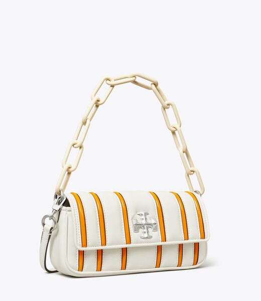 Small Kira Bombé Stripe Flap Shoulder Bag