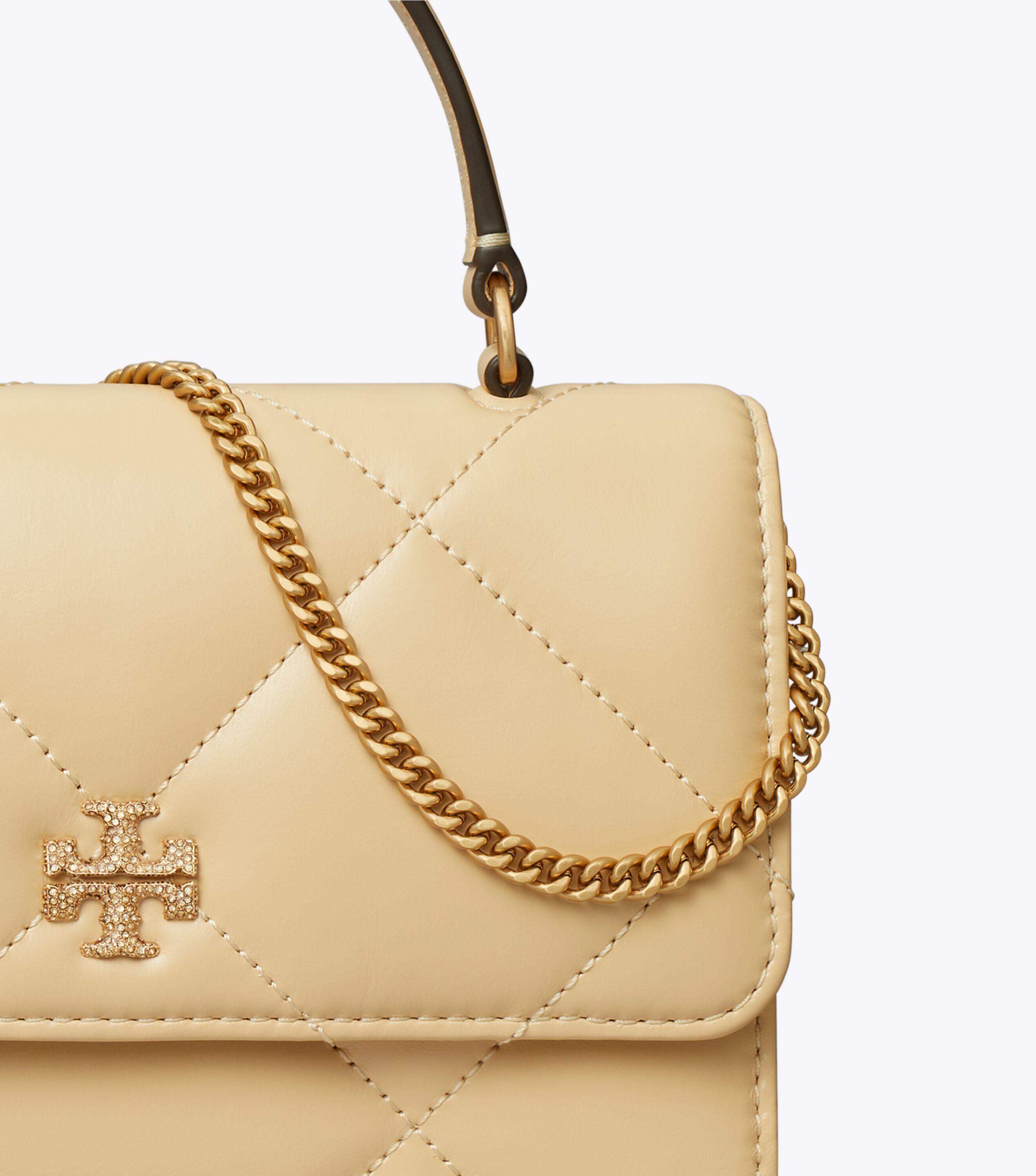 ☆☆Tory Burch☆☆ Same Day Signature Logo Quilted Jewelry C Mini Kira Pave Logo Diamond Quilt Top-Handle Chain Wallet