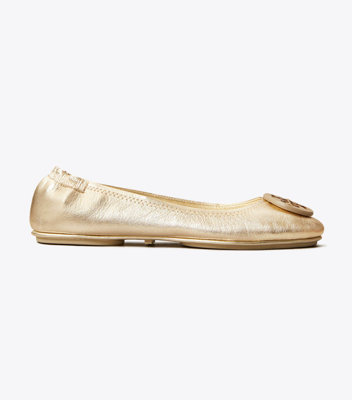 tory burch minnie travel ballet flat metallic leather