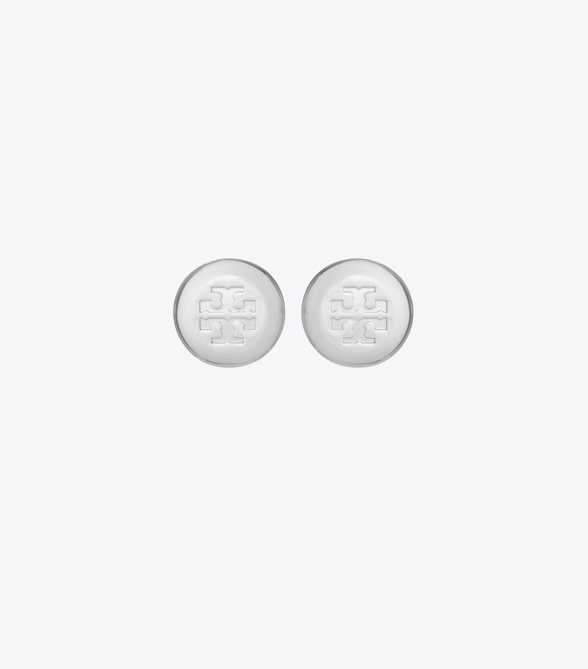 Round Icon Stud Earrings tory burch round icon stud earrings