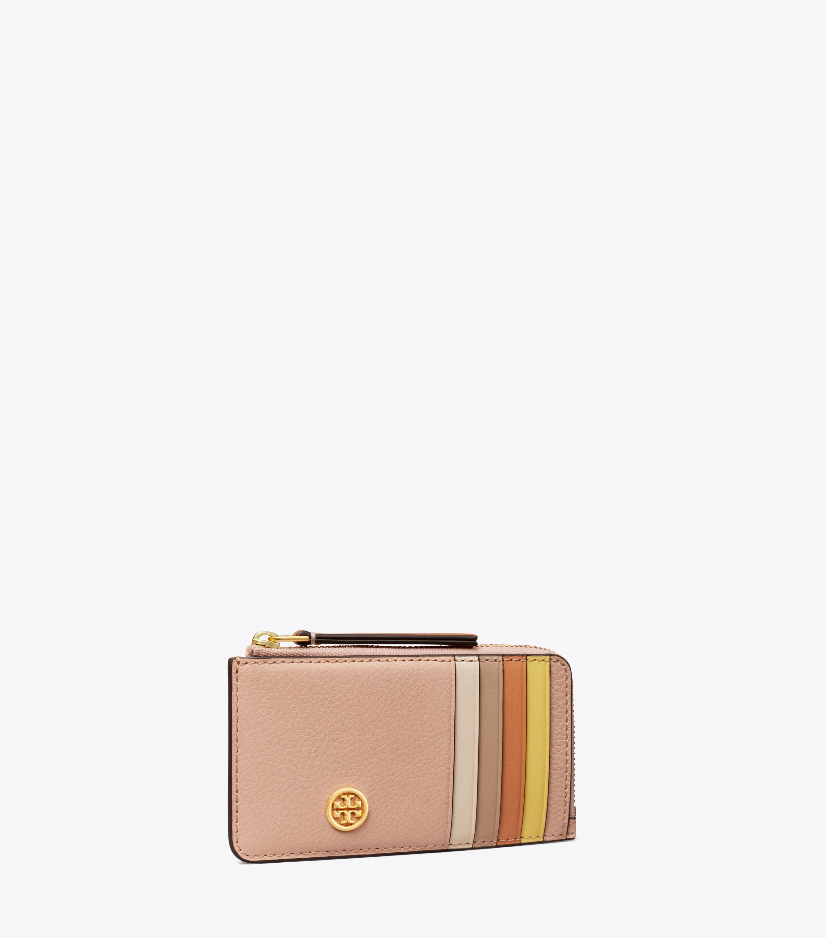 レア！☆TORY BURCH☆ROBINSON ZIP CARD KEY FOB ☆ Robinson Pebbled Top-Zip Card Case: Women's Designer Card