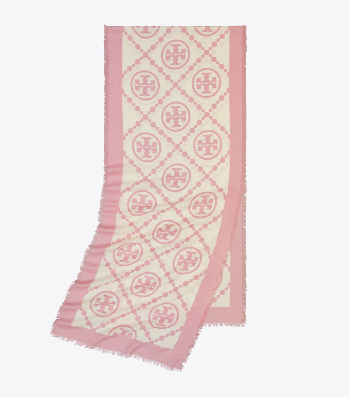 tory burch t monogram bordered oblong scarf
