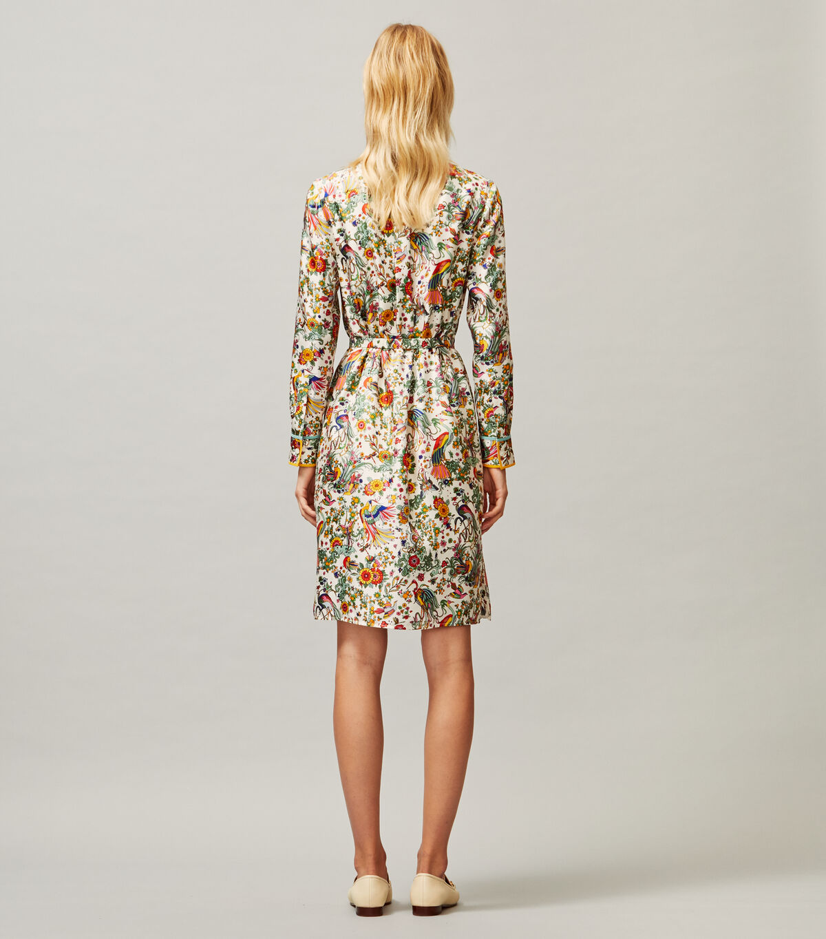 tory burch contrast binding printed shirtdress
