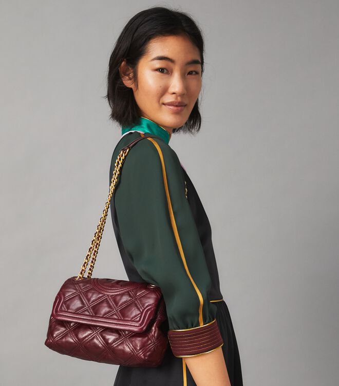 TORY BURCH FLEMING CONVERTIBLE BURGUNDY