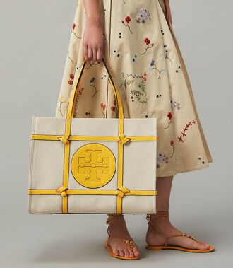 Ella Canvas Quadrant Knot Tote Bag | Tory Burch KSA Navigation | Tory Burch