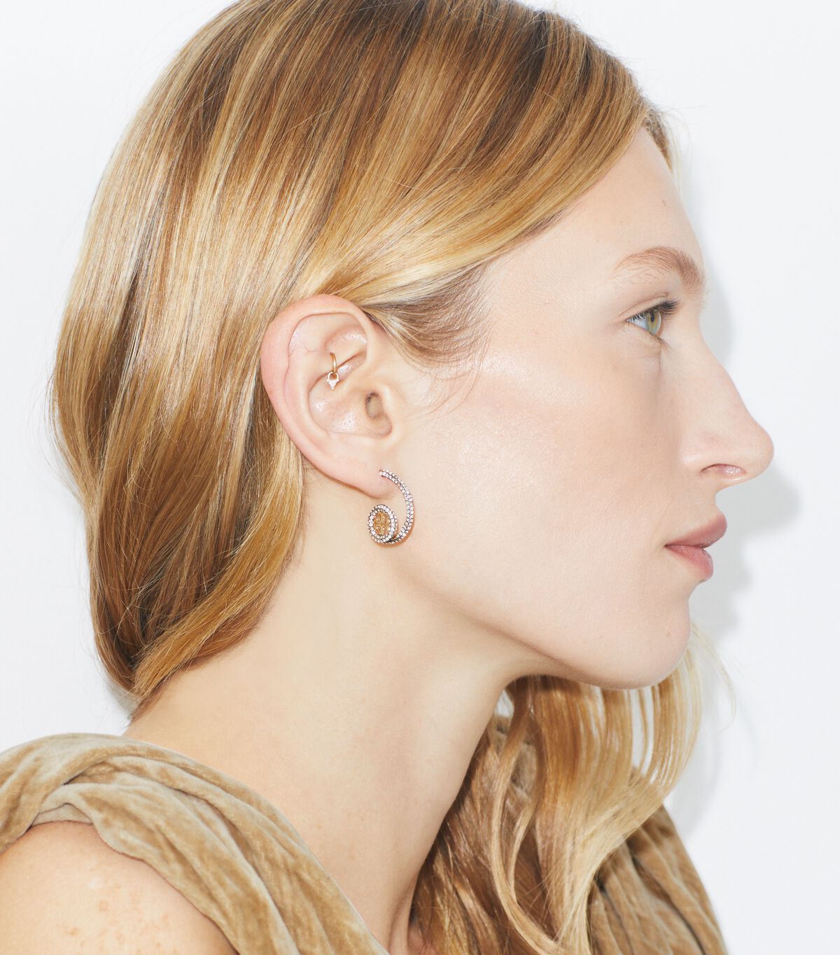 tory burch icon pave loop earrings