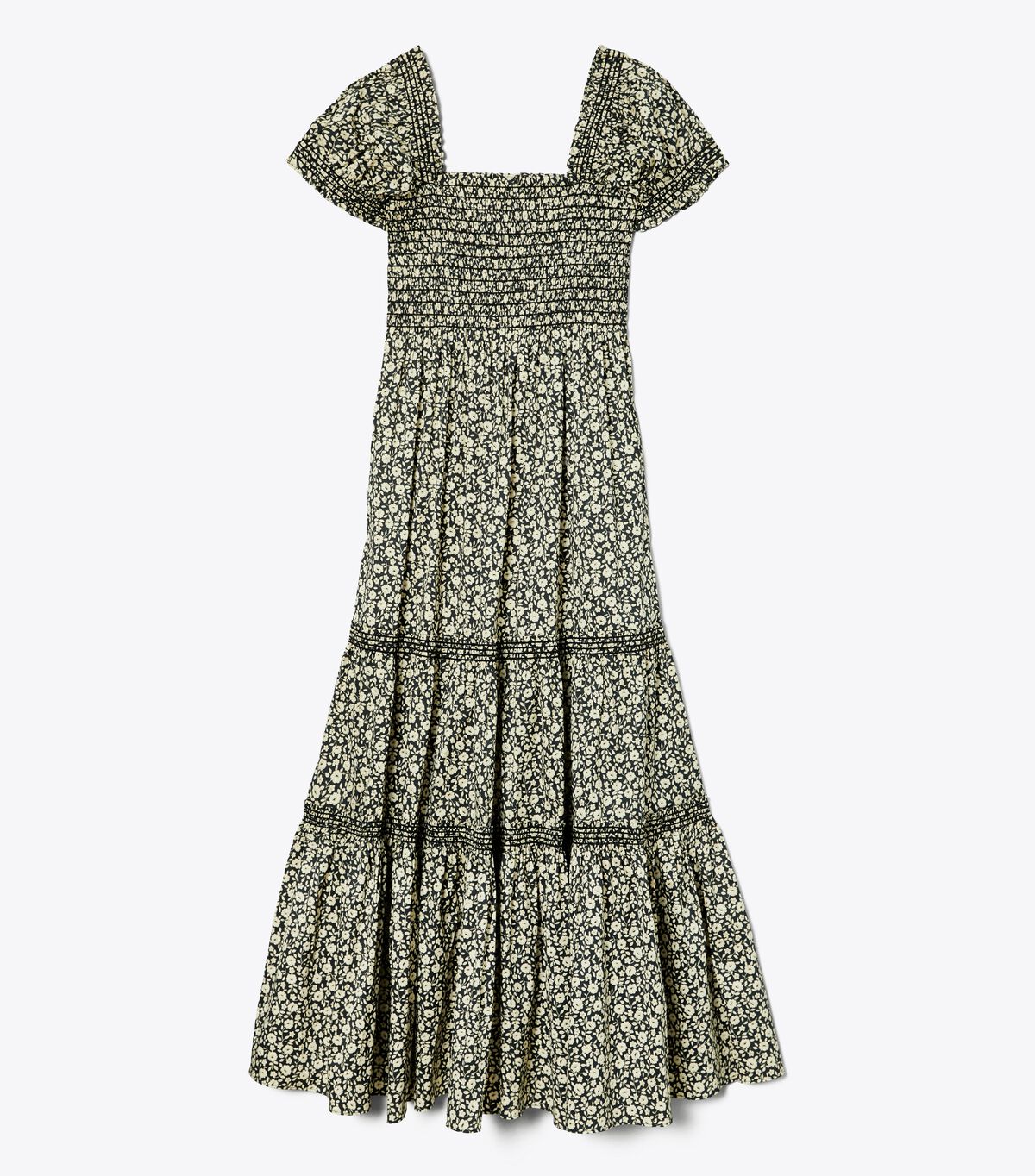 tory burch smocked midi dress