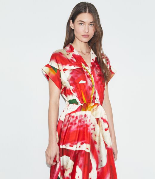 tory burch printed silk twill shirtdress