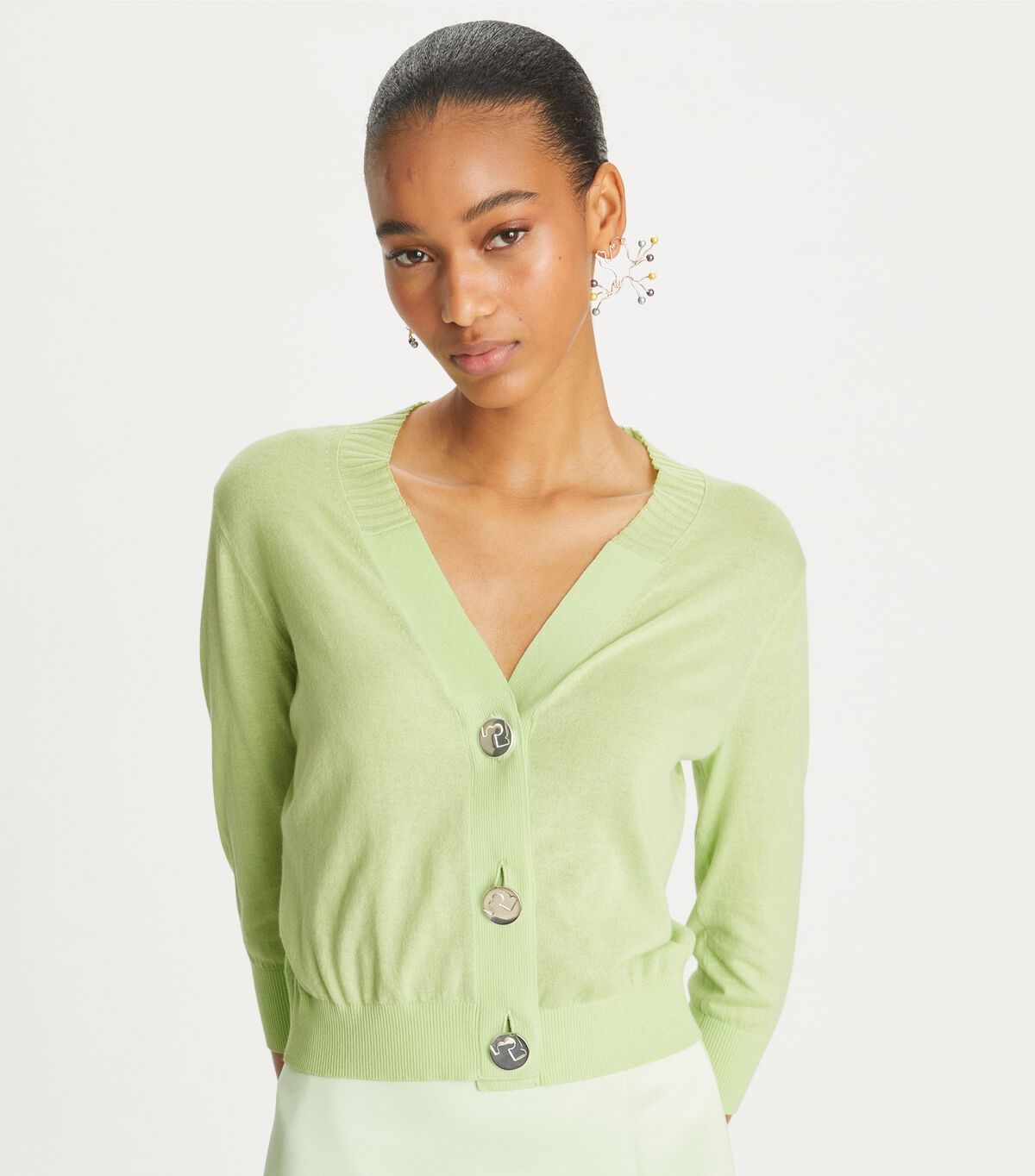 tory burch cropped cotton cardigan