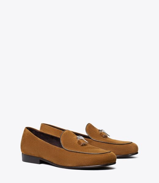 tory burch lock smoking slipper