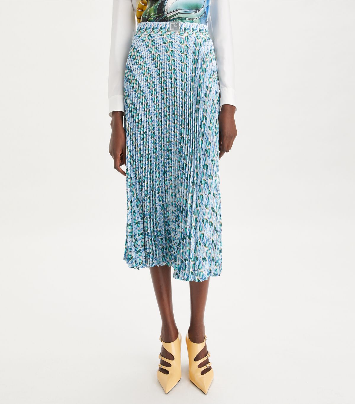 tory burch pleated viscose skirt
