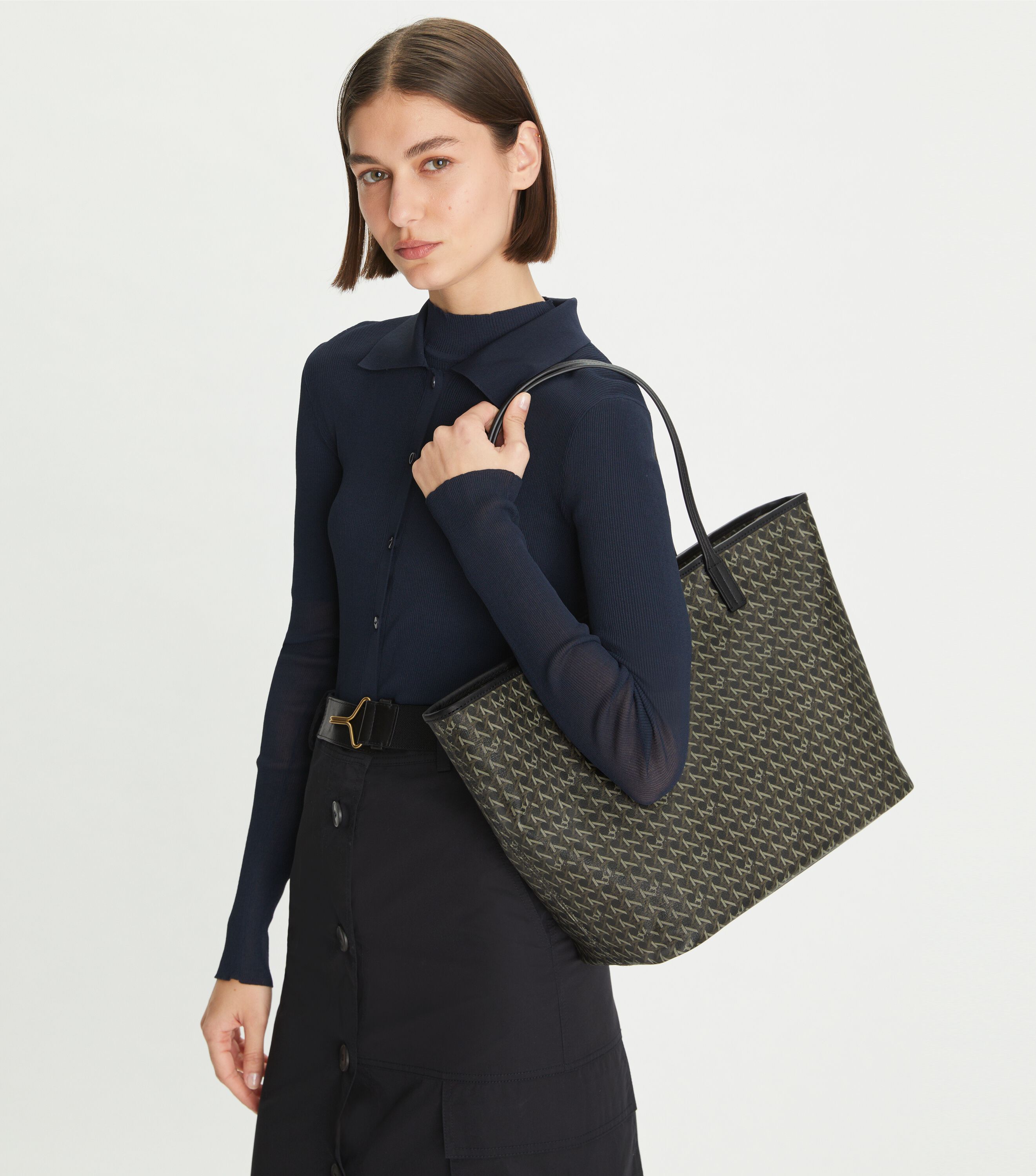 Tory burch black tote bag cheap