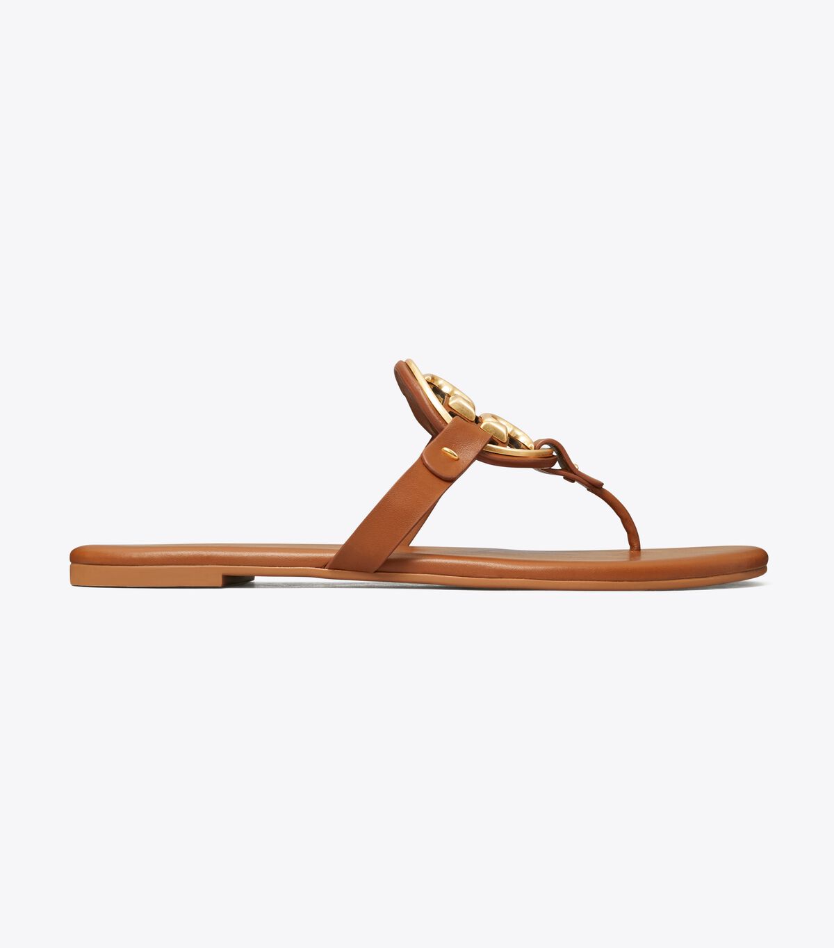 tory burch miller soft metal logo sandal