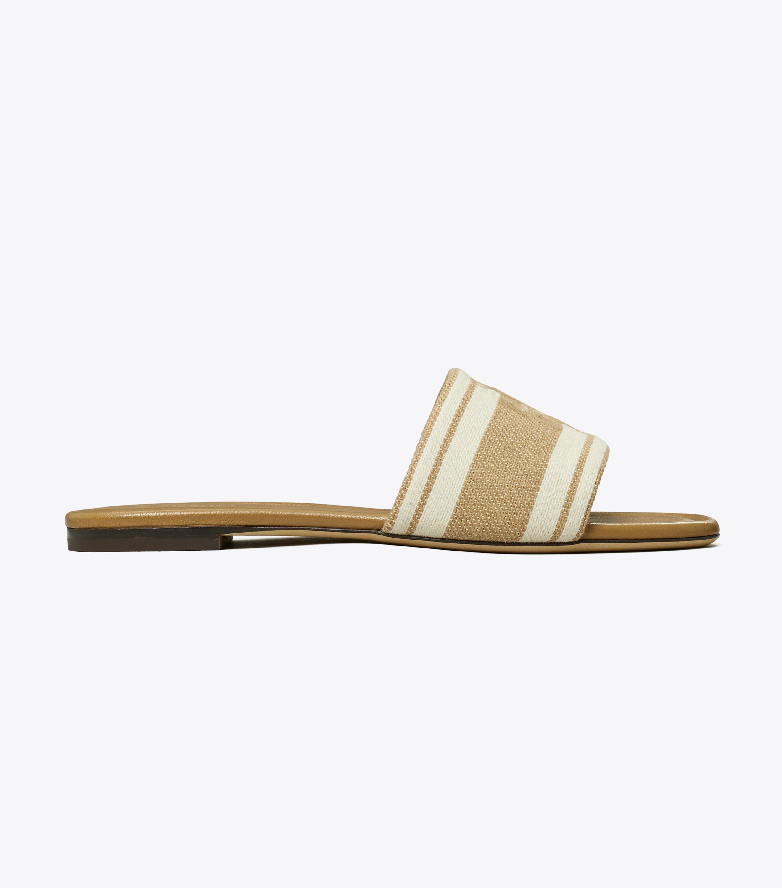 Double T Jacquard Slide, Cammello / Ash White | Tory Burch KSA