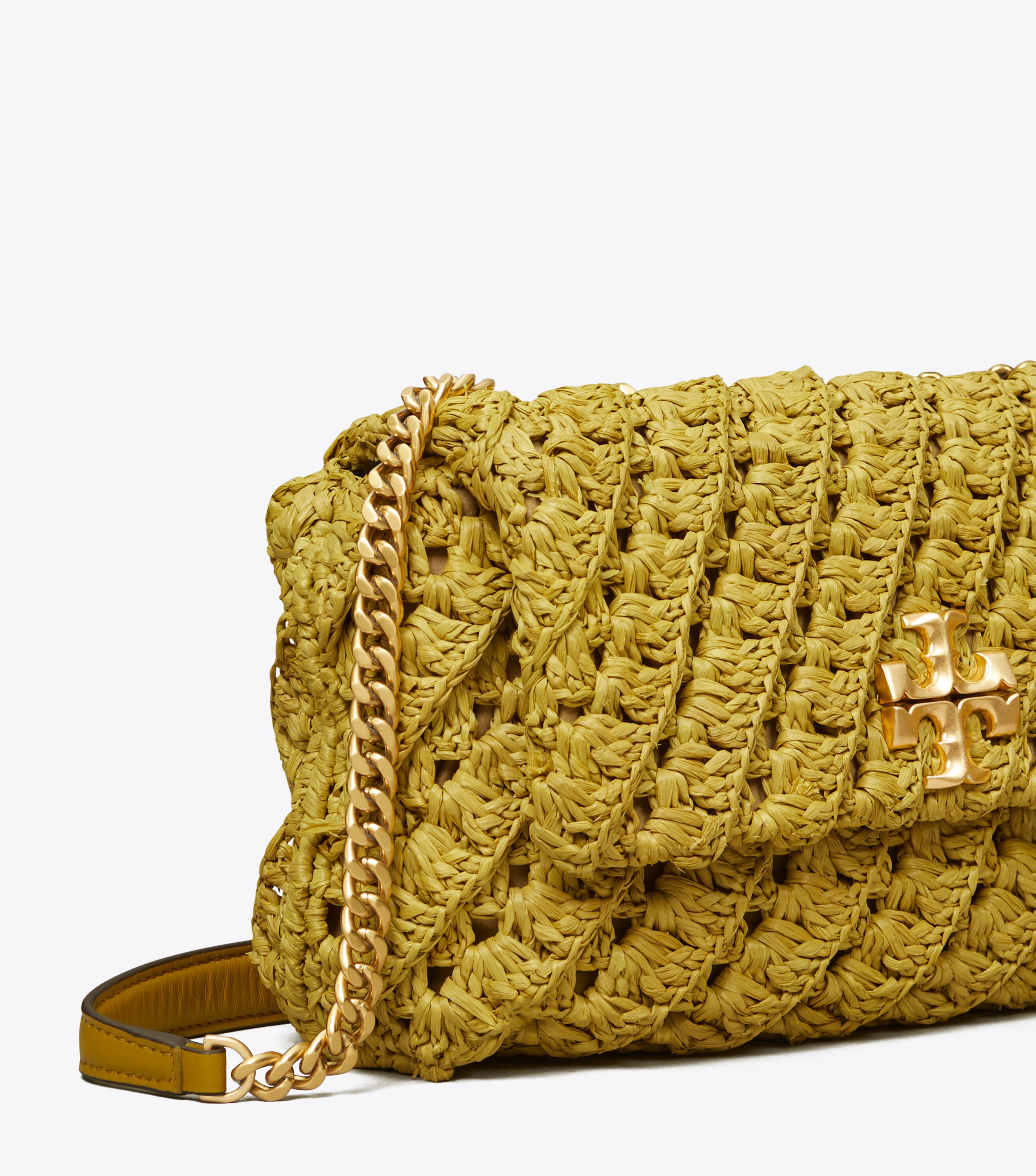 kira crochet raffia crossbody bag