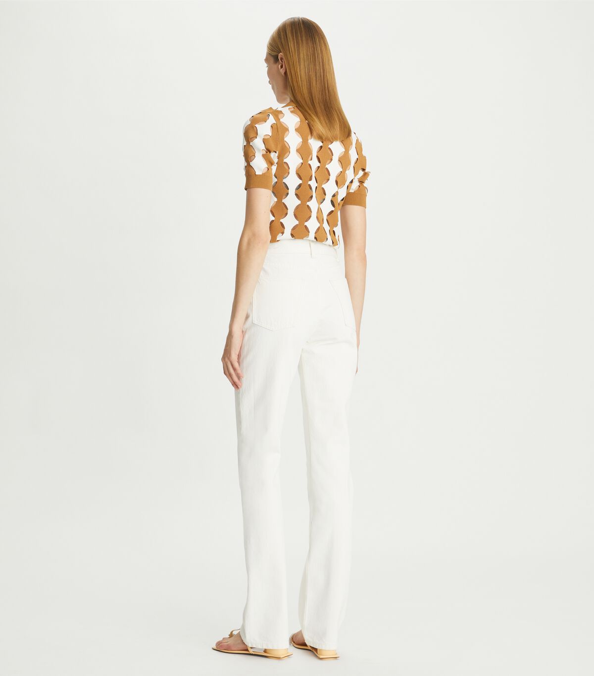 tory burch mid rise slim straight jean