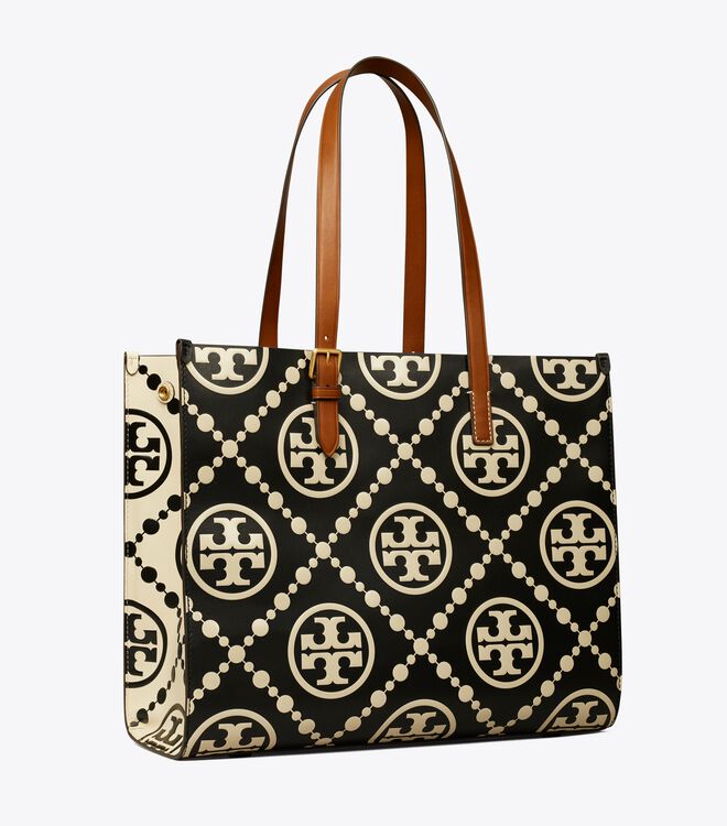 T Monogram Contrast Embossed Tote Bag | Handbags | Tory Burch