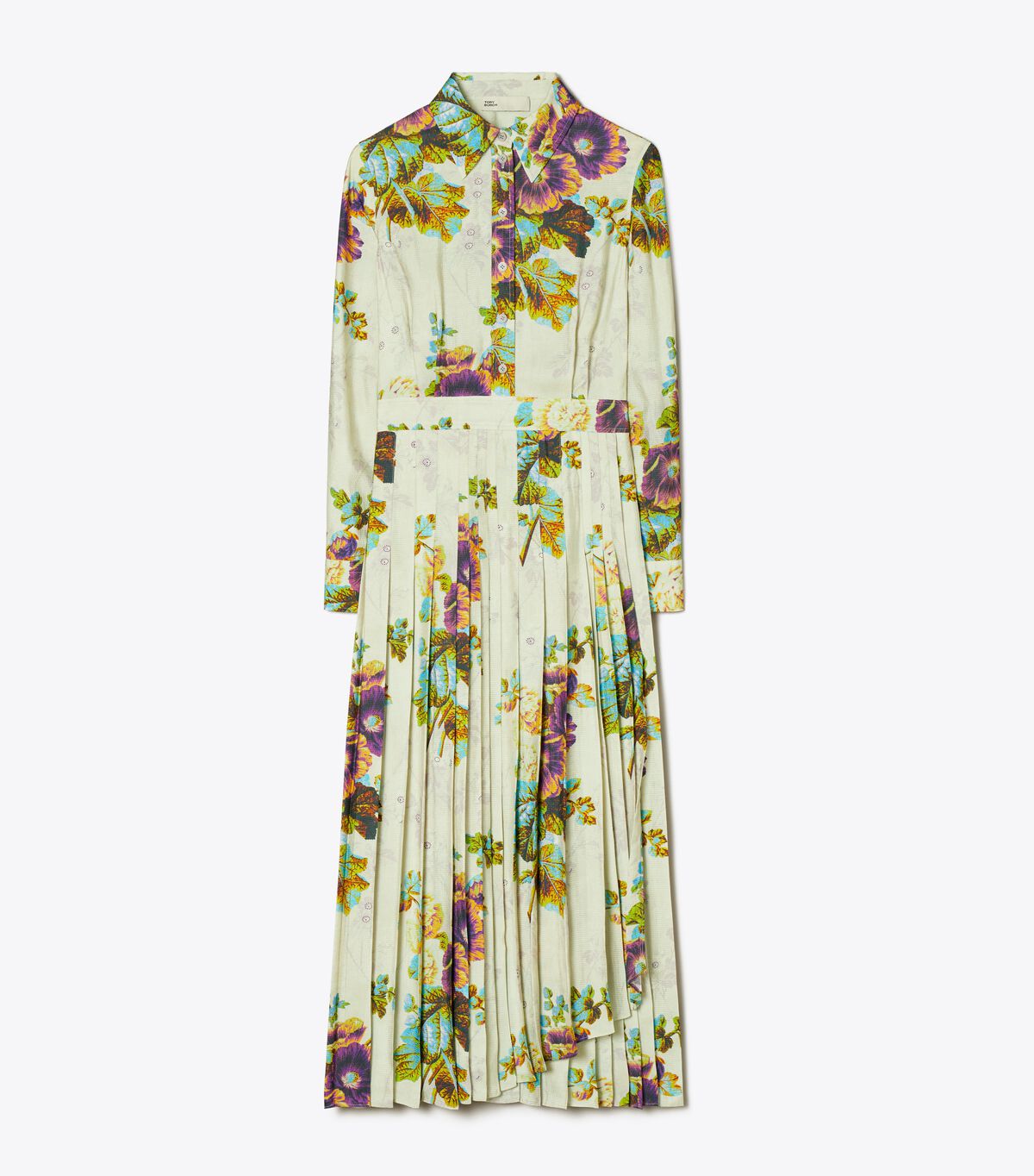 tory burch pleated viscose shirtdress