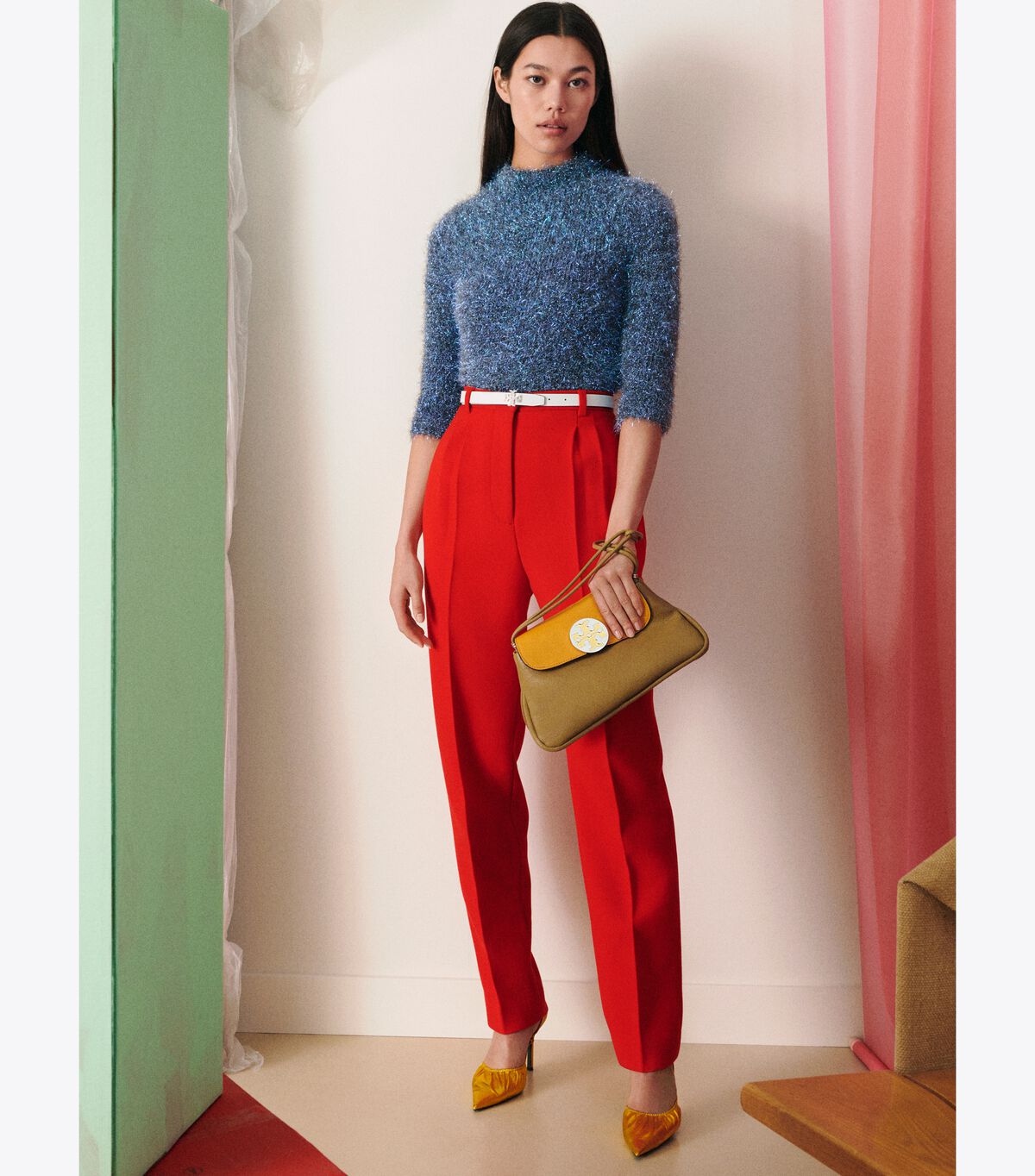 tory burch double faced wool pant