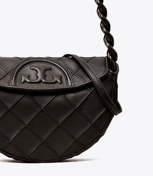 tory burch mini fleming soft crescent bag