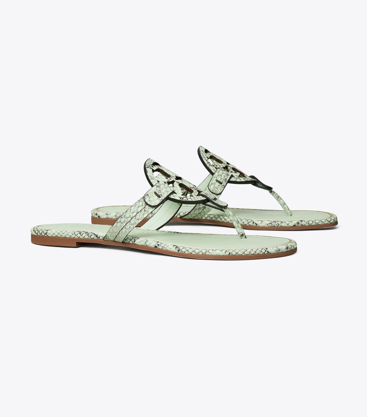 tory burch miller sandal embossed leather