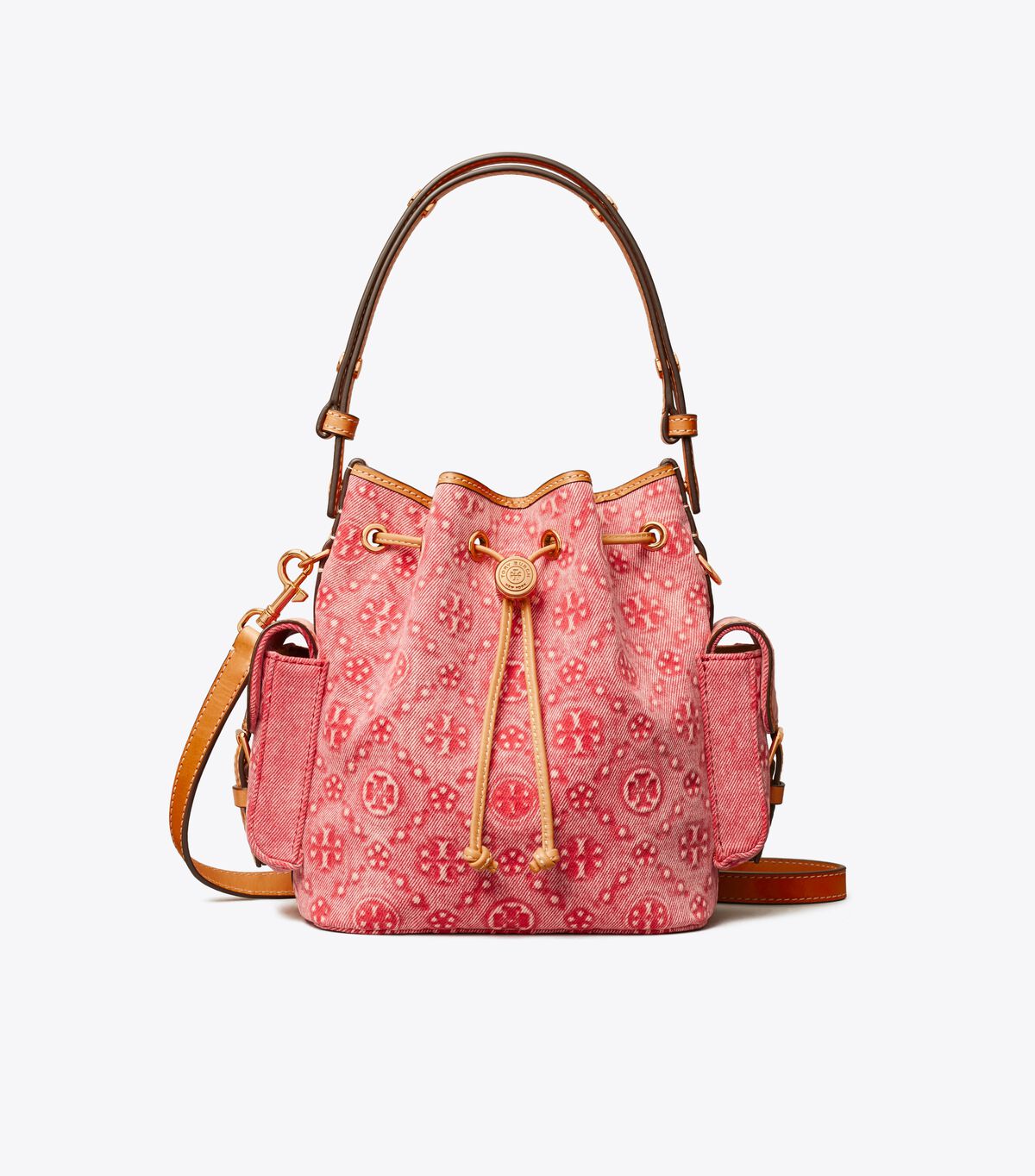 T Monogram Denim Bucket Bag tory burch t monogram denim bucket bag