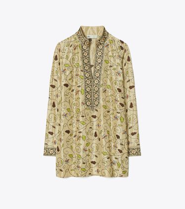 Embroidered Silk Tory Tunic