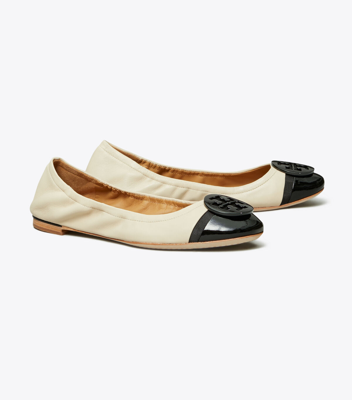 tory burch minnie patent cap toe ballet flat