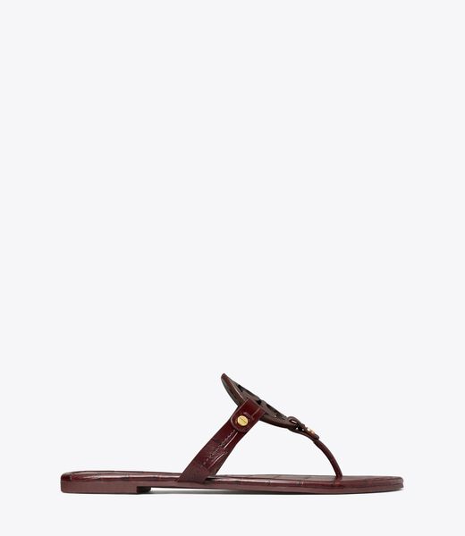 tory burch miller croc embossed leather sandal