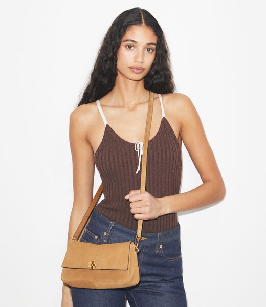 tory burch small charlie suede shoulder bag