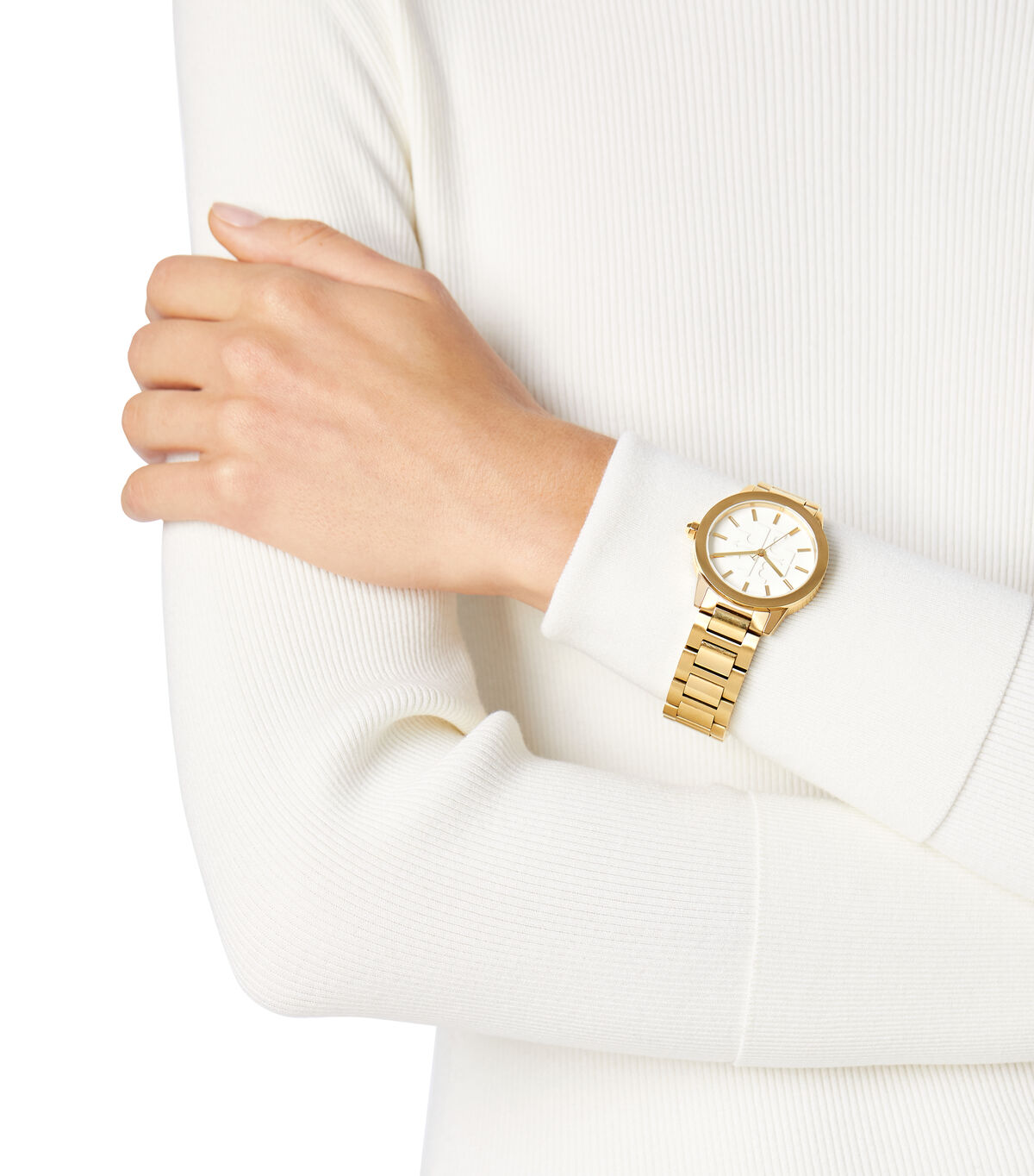tory burch gigi watch  gold tone cream  36 x 42 mm