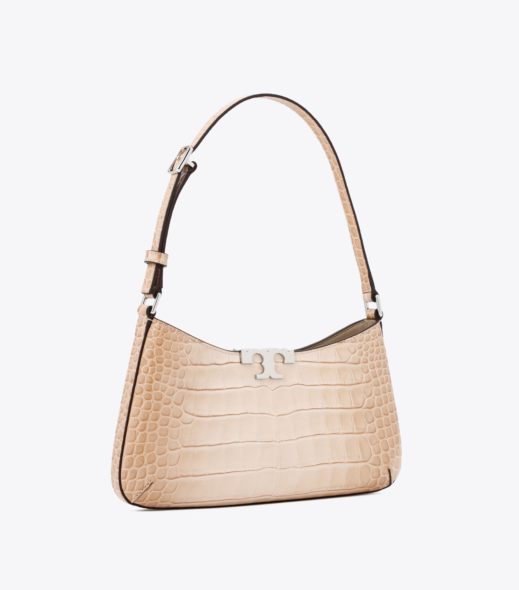 Eleanor Croc Embossed Slim Shoulder Bag, Pale Blush Tory Burch KSA