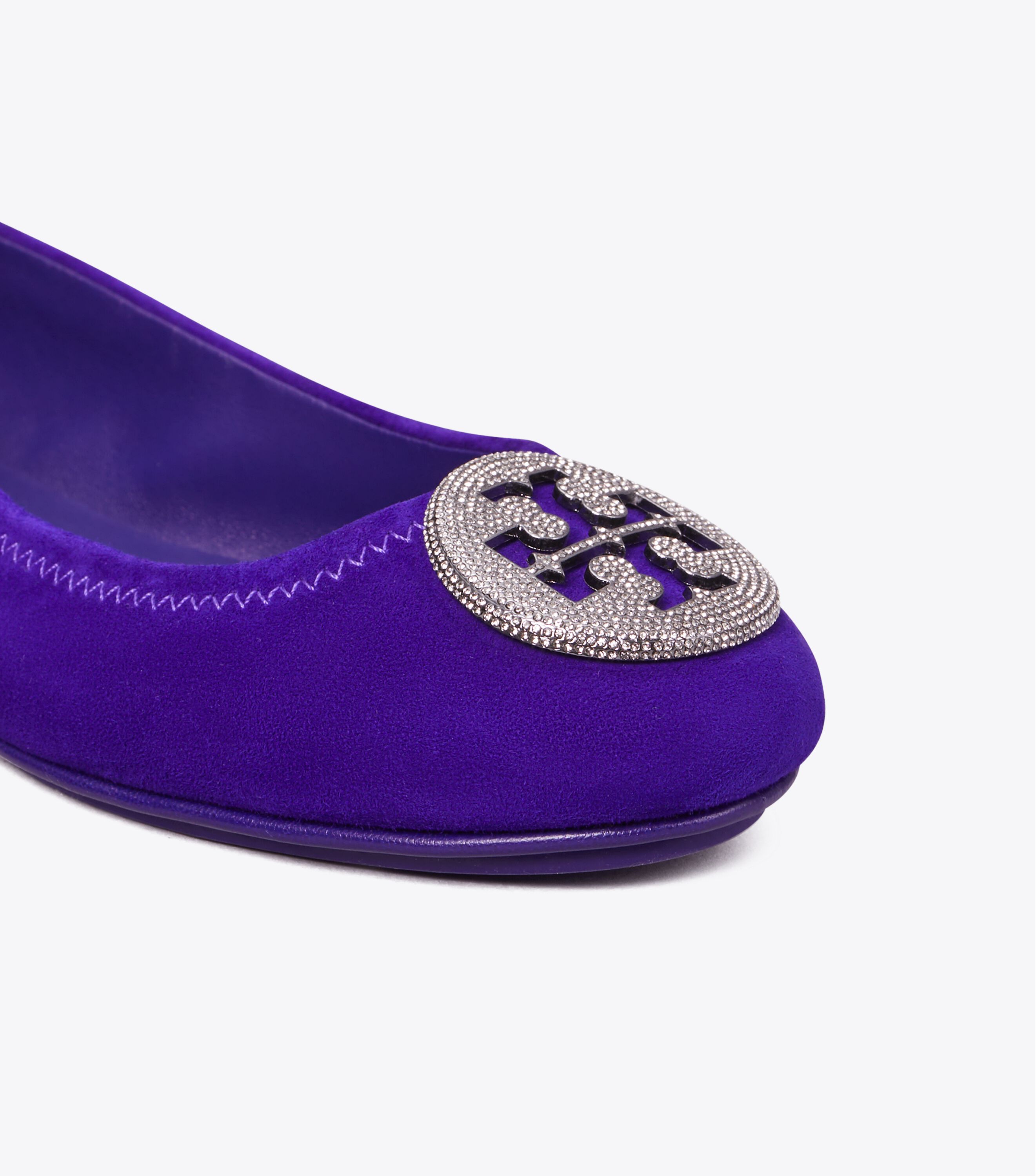 S*a様 TORY BURCH Minnie Travel Ballet Pav Minnie Travel Ballet Flat, Pavé, Deep Purple | Tory Burch KSA