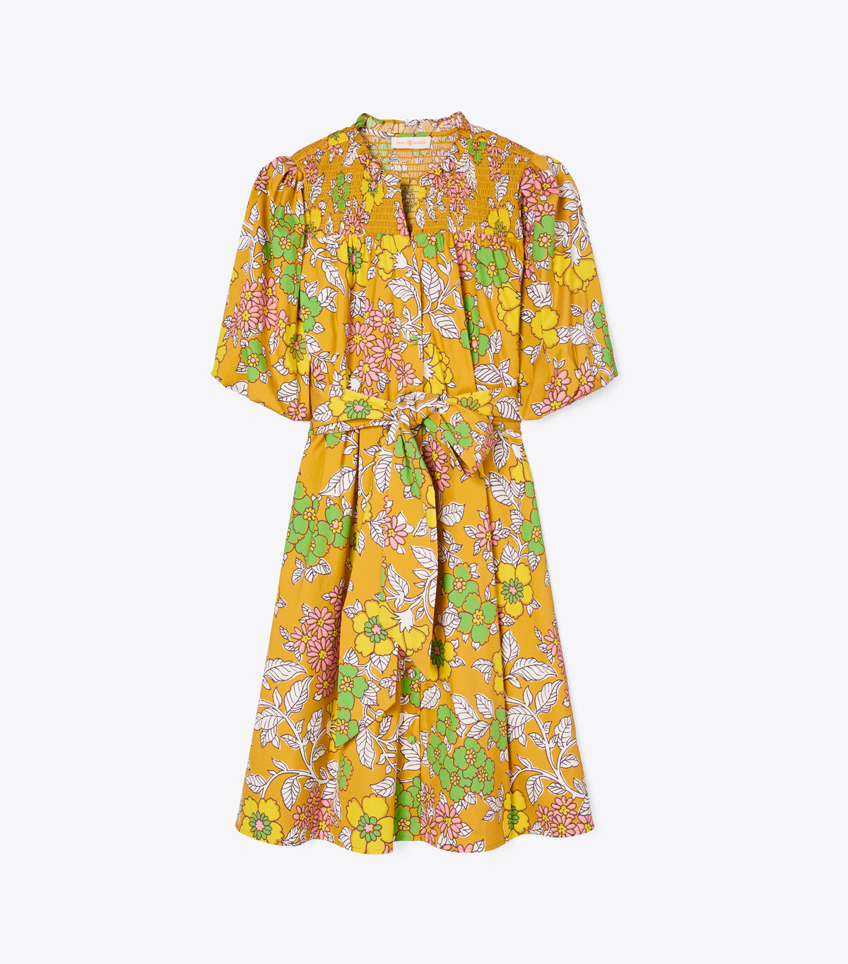 Printed Tie Dress & Matching Face Mask