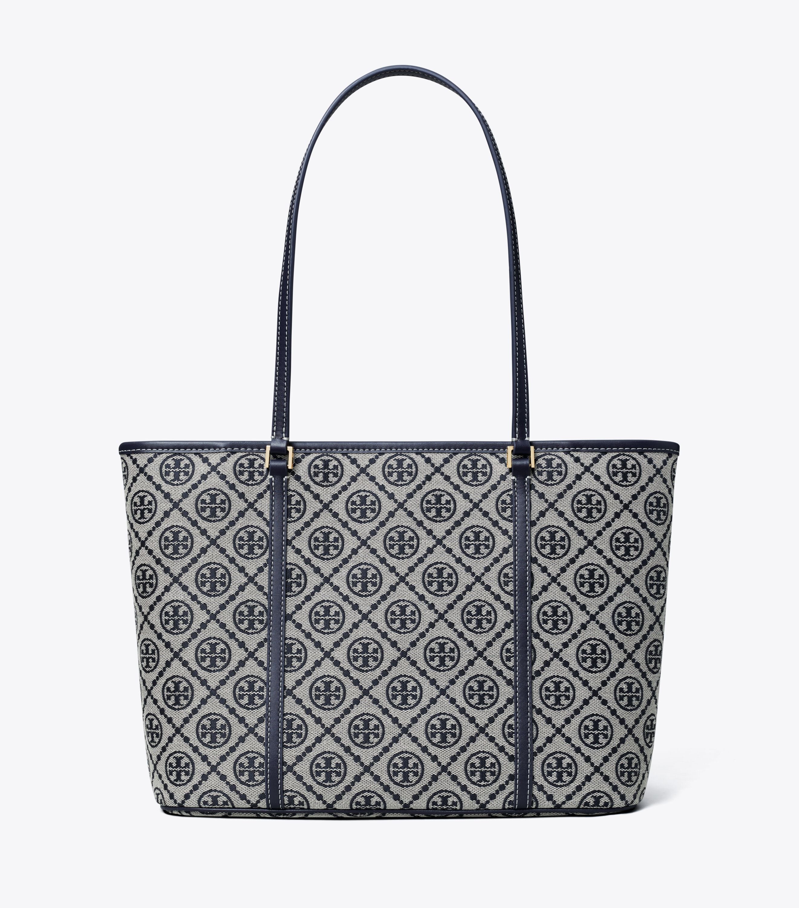 T Monogram Small Zip Tote, Tory Navy | Tory Burch KSA