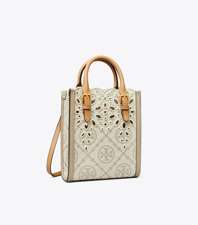 Mini T Monogram Eyelet Tote