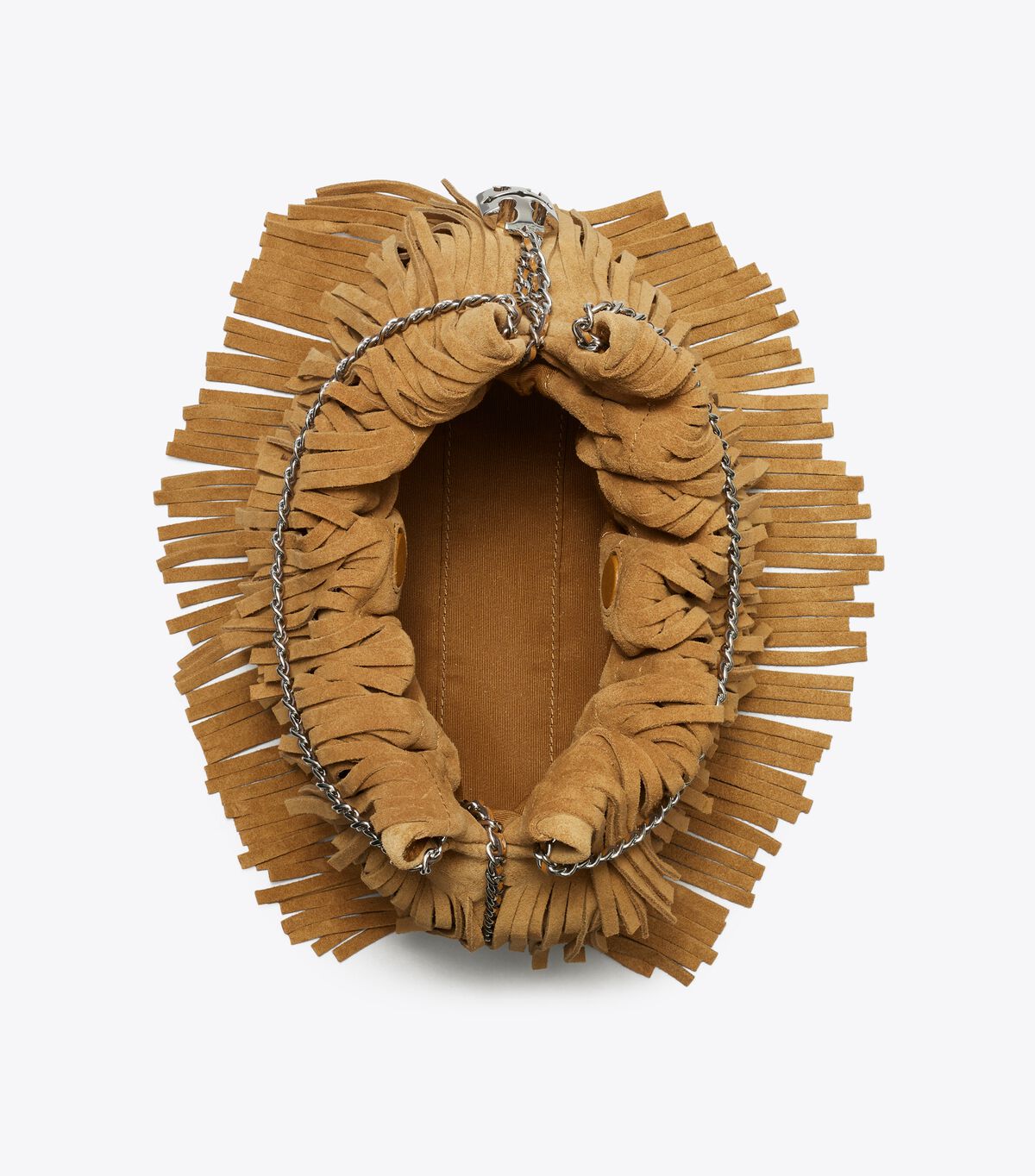 tory burch حقيبة هوبو ميني فليمنج بشراشيب