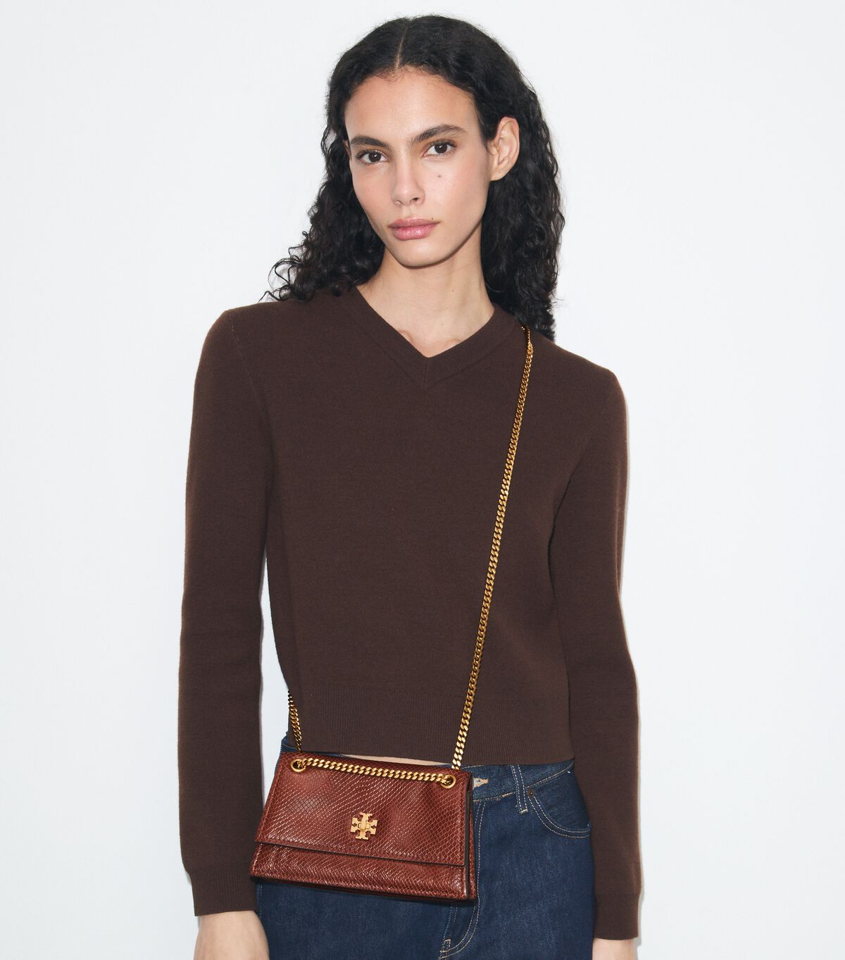 tory burch mini kira turnlock snake embossed shoulder bag