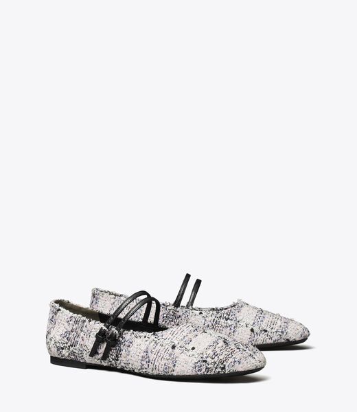 tory burch حذاء باليرينا ماري جين بشريطين