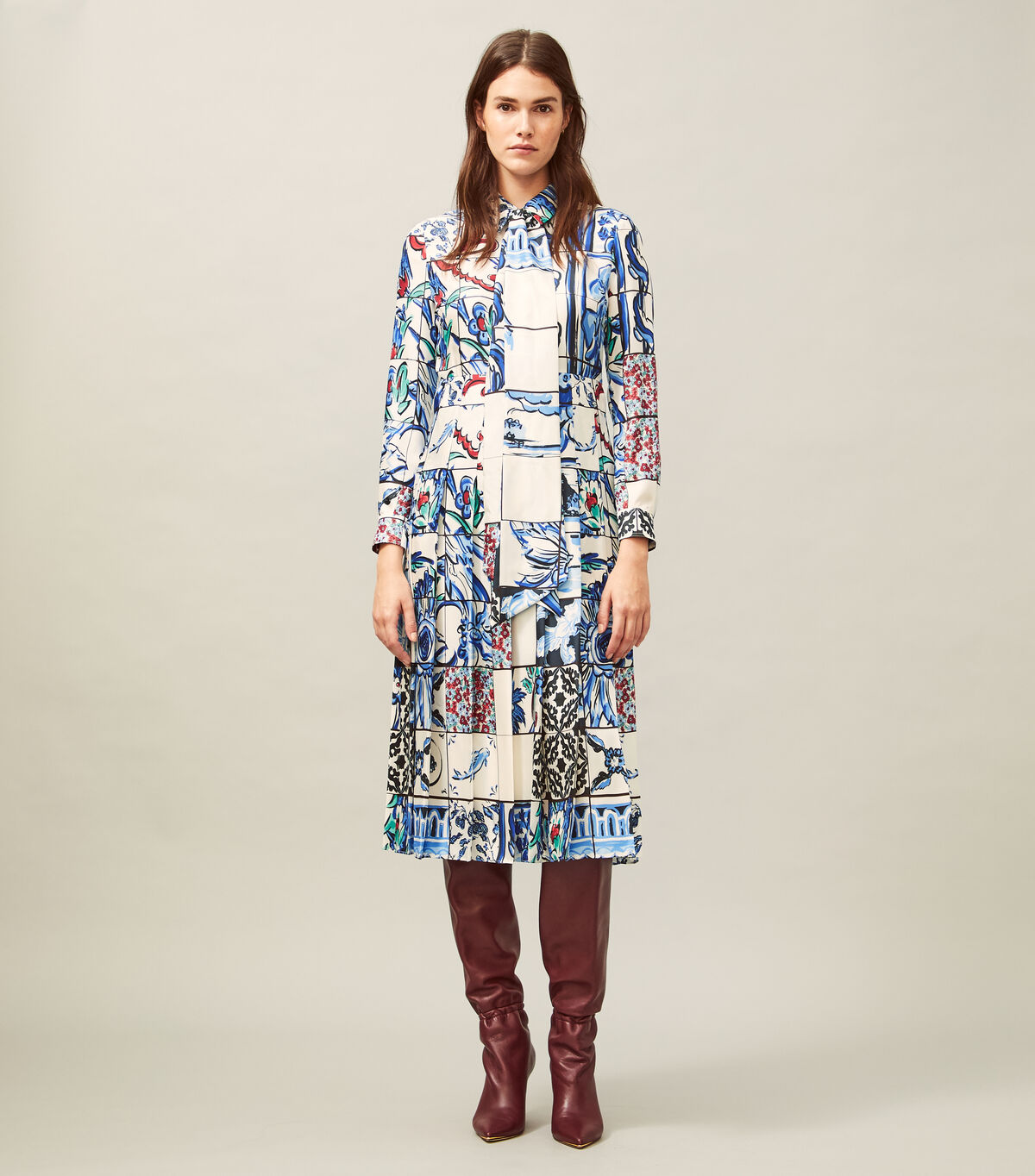 tory burch silk bow dress