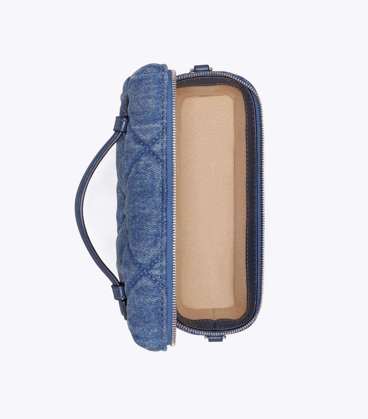 tory burch kira diamond quilt denim vanity case