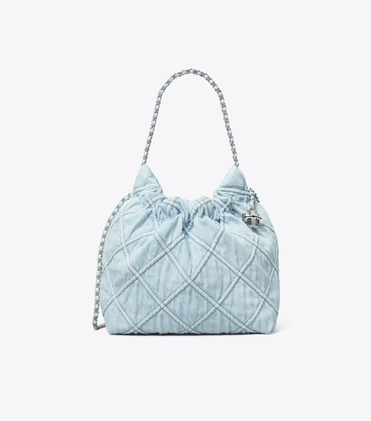 tory burch mini fleming soft denim hobo bag