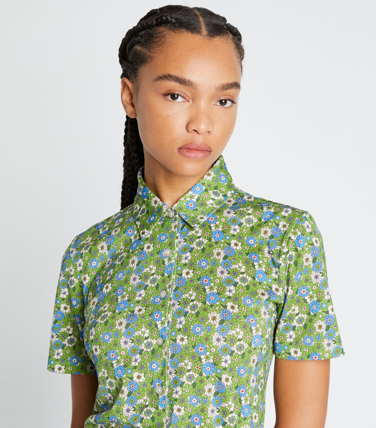 tory burch printed mercerized cotton polo