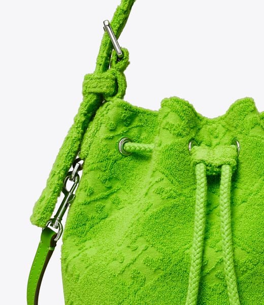 tory burch t monogram terry mini bucket bag